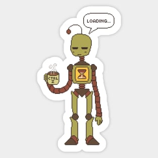 Loading Pixel Robot Sticker